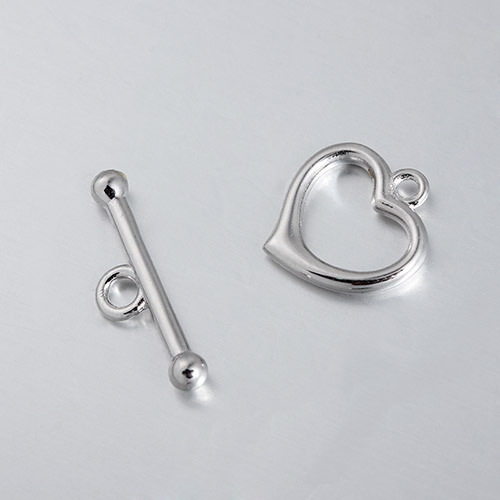 925 Sterling Silver Heart Toggle Clasp