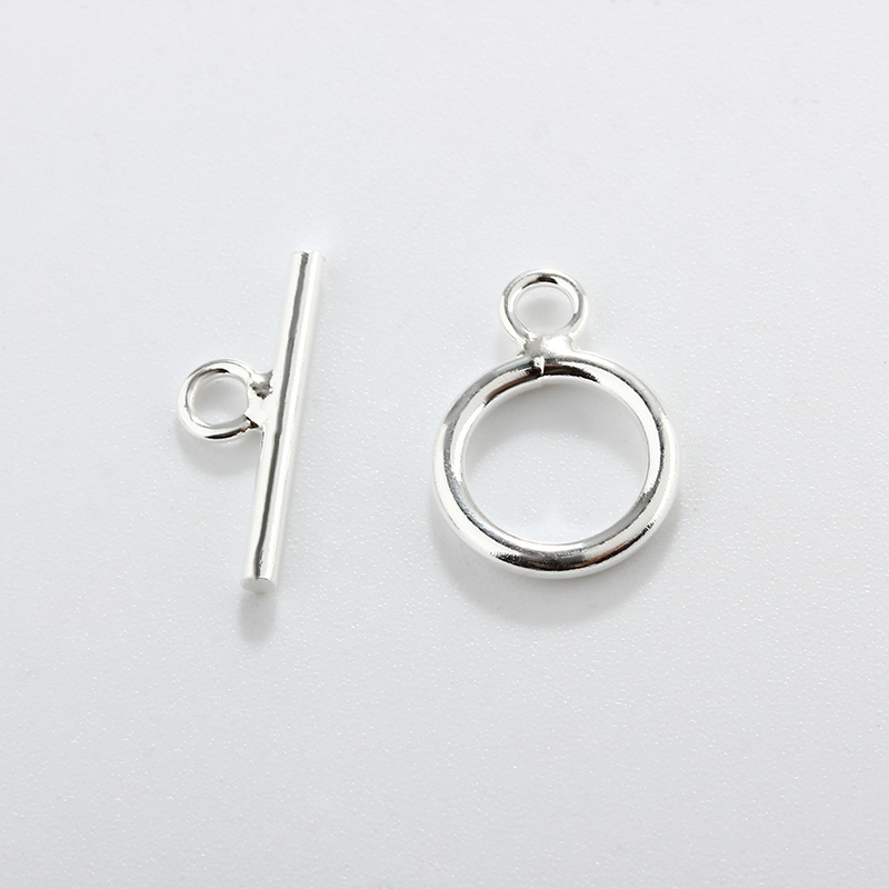 925 Sterling Silver Round Toggle Clasp