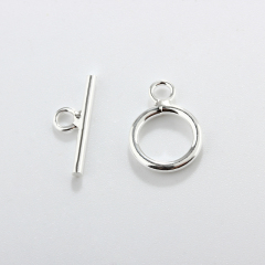 925 Sterling Silver Round Toggle Clasp