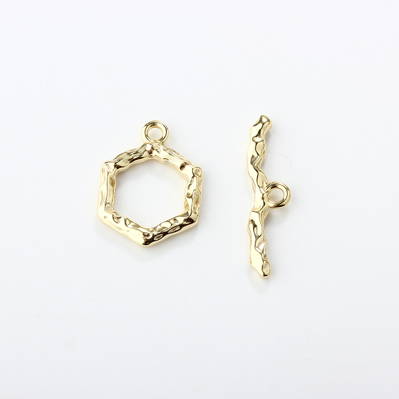 925 Sterling Silver Hexagon Toggle Clasp
