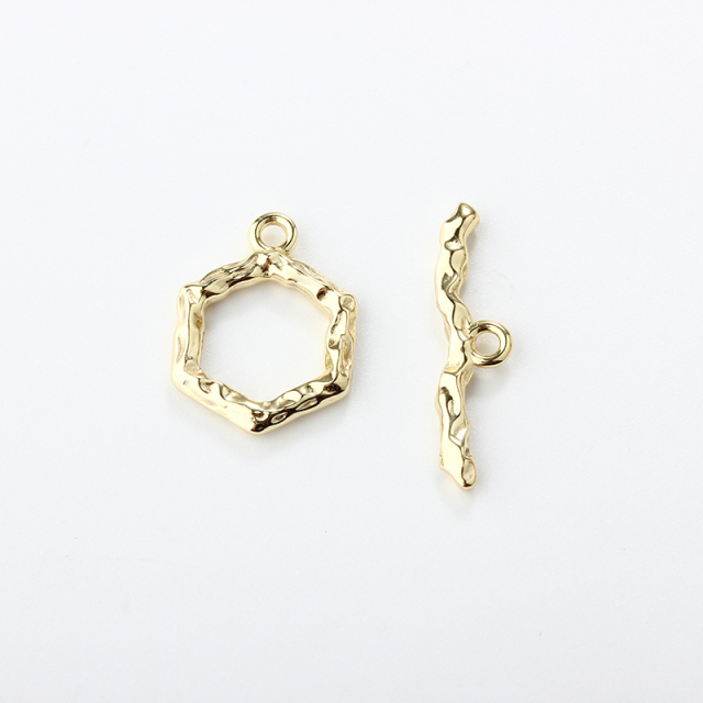 925 Sterling Silver Hexagon Toggle Clasp