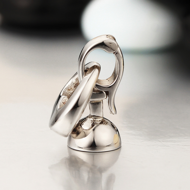 925 Sterling Silver Big Heart Pearl Bracelet Clasps