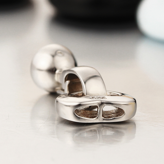 925 Sterling Silver Big Heart Pearl Bracelet Clasps