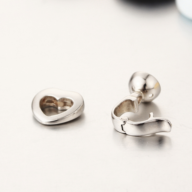 925 Sterling Silver Big Heart Pearl Bracelet Clasps