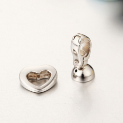 925 Sterling Silver Big Heart Pearl Bracelet Clasps