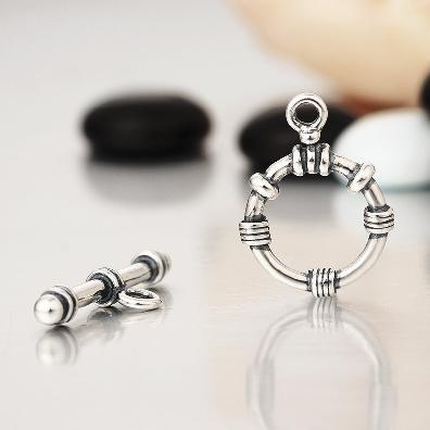 925 Sterling Silver Oxidized Ot Toggle Clasps