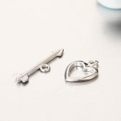 925 Sterling Silver Heart Toggle Clasps
