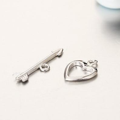 925 Sterling Silver Heart Toggle Clasps