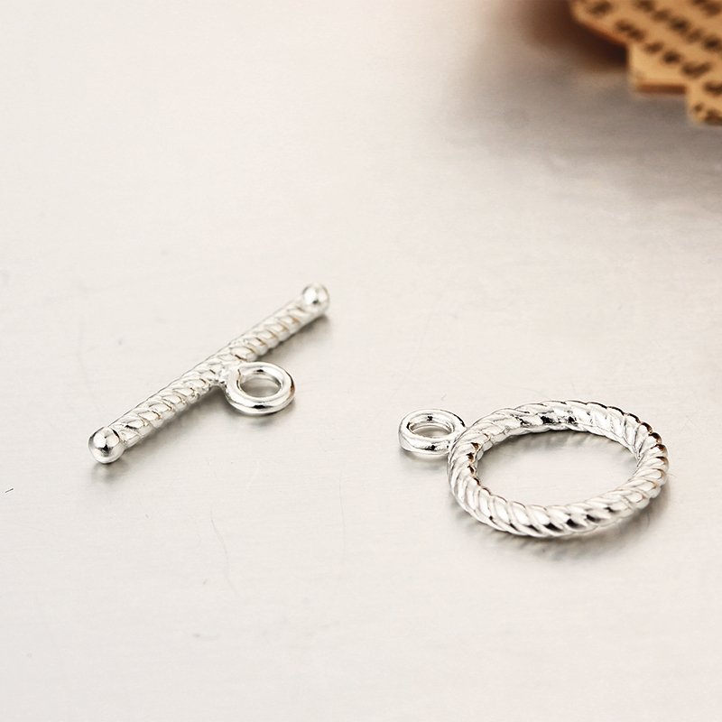 925 Sterling Silver Twist Toggle Clasps