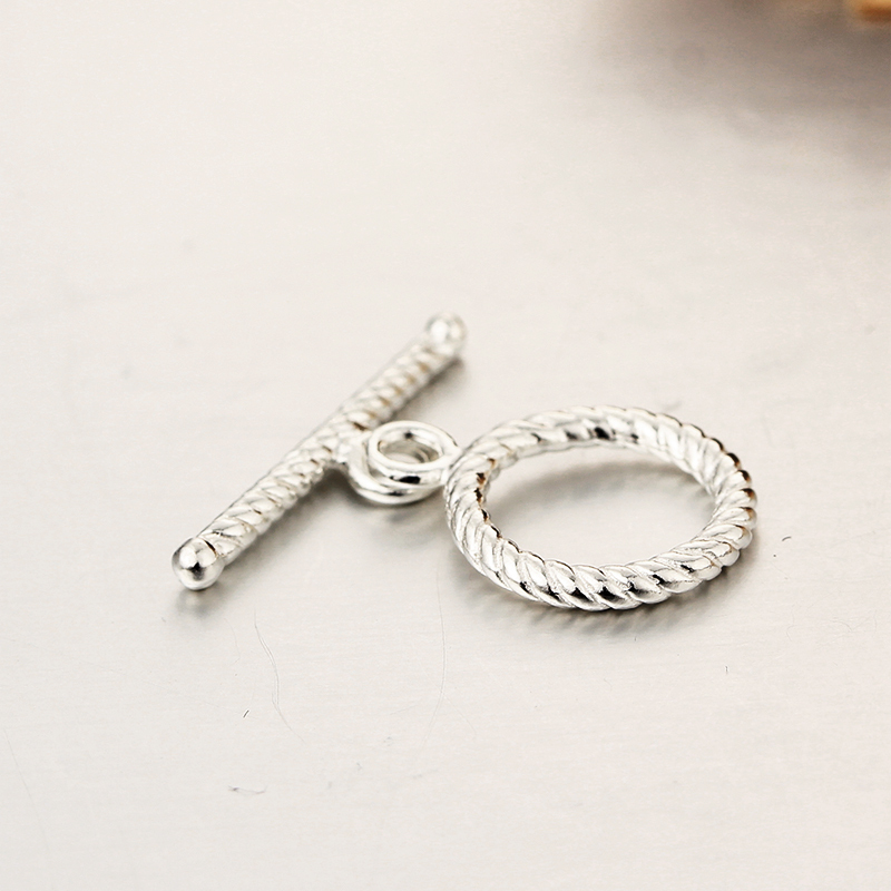 925 Sterling Silver Twist Toggle Clasps
