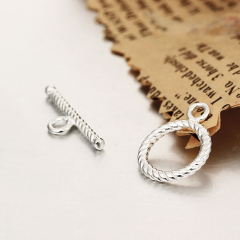 925 Sterling Silver Twist Toggle Clasps