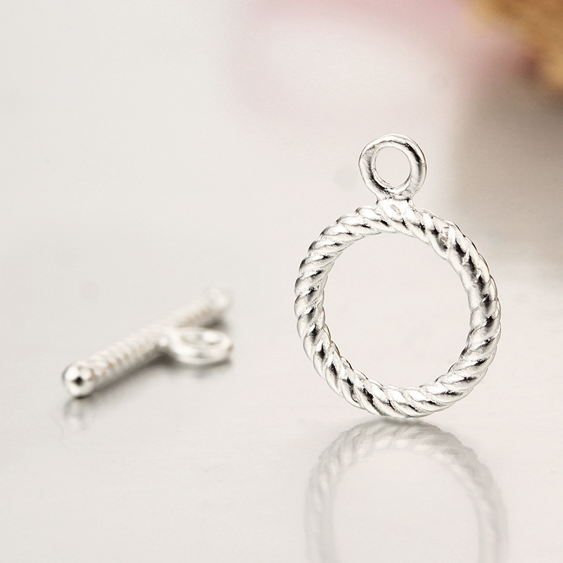 925 Sterling Silver Twist Toggle Clasps