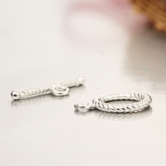 925 Sterling Silver Twist Toggle Clasps