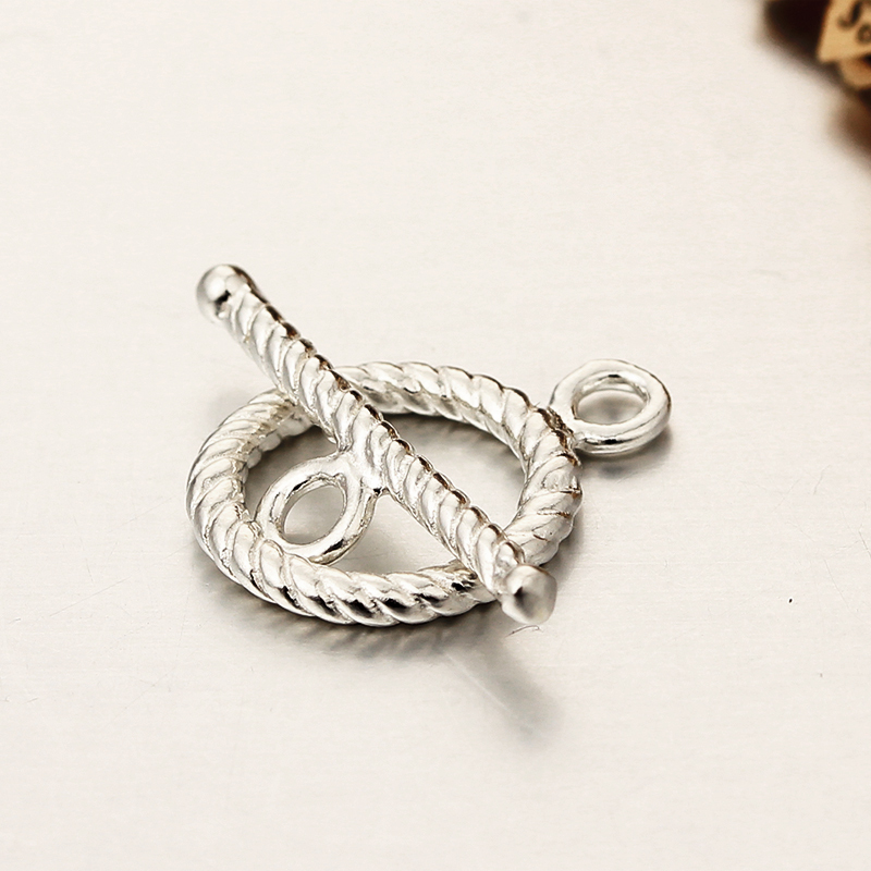 925 Sterling Silver Twist Toggle Clasps
