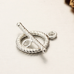 925 Sterling Silver Twist Toggle Clasps