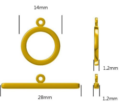 925 Sterling Silver Ot Toggle Clasps