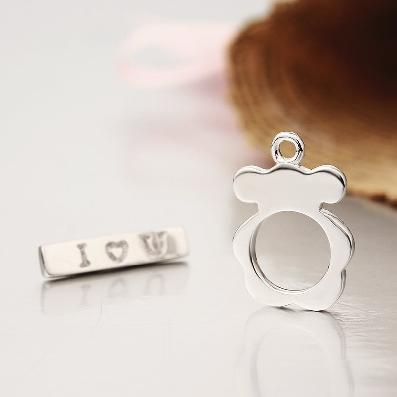 925 Sterling Silver Lovely Flower And Bar Clasps