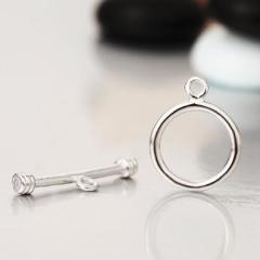 925 Sterling Silver Simiple Round And Stick Clasps