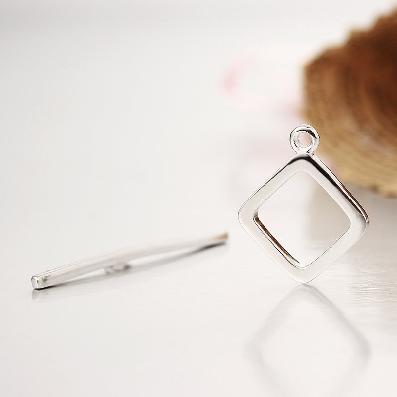 925 Sterling Silver Simple Diamond Shaped Clasps