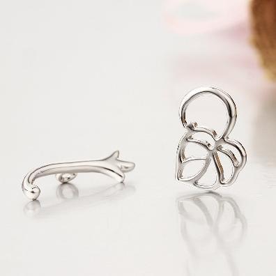 925 Sterling Silver Leaf And Twig Design Toggle Clasps