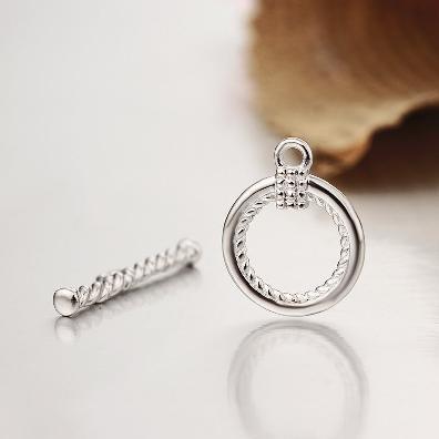 Thai 925 Sterling Silver Spiral Design Toggle Clasps