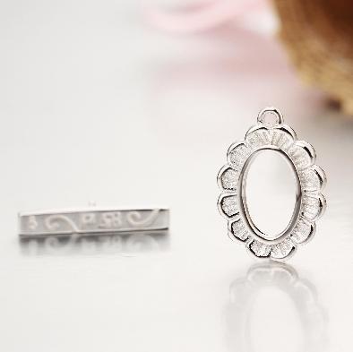 925 Sterling Silver Flower Shaped Ring Toggle Clasps