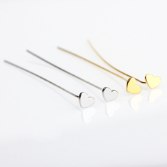 925 Sterling Silver Heart Ball Pins