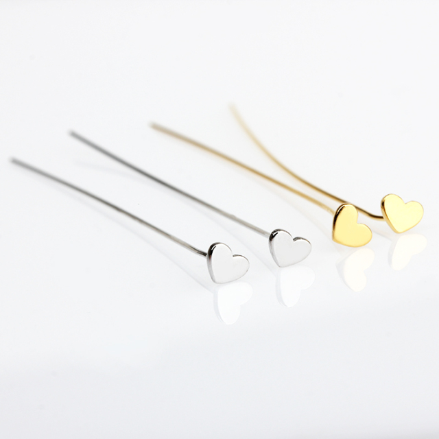 925 Sterling Silver Heart Ball Pins