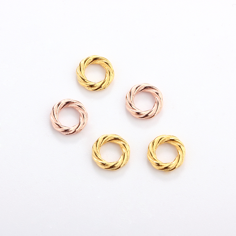 925 Sterling Silver Twisted Rope Ring Spacer Beads,Approx 1.5*6.9mm