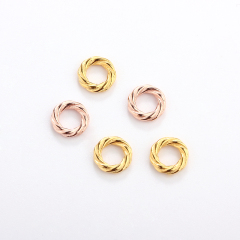 925 Sterling Silver Twisted Rope Ring Spacer Beads,Approx 1.5*6.9mm