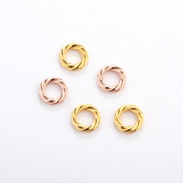 925 Sterling Silver Twisted Rope Ring Spacer Beads,Approx 1.5*6.9mm