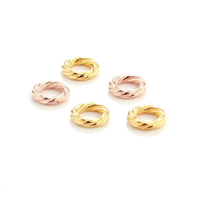 925 Sterling Silver Twisted Rope Ring Spacer Beads,Approx 1.5*6.9mm