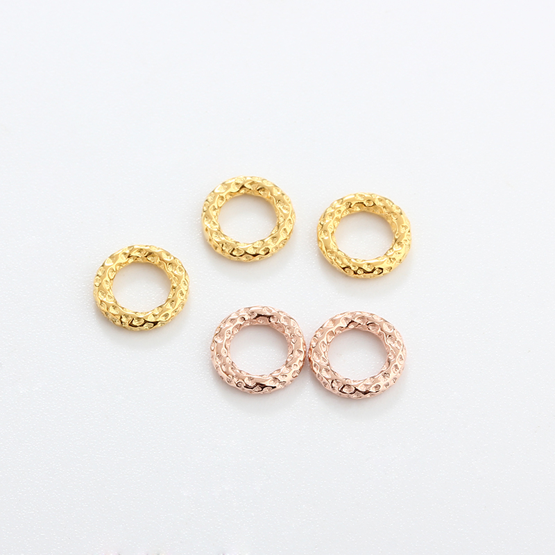 925 Sterling Silver Hammered Textured Ring Spacer Beads