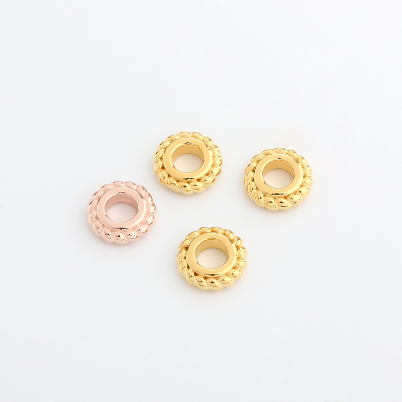 925 Sterling Silver Beaded Edge Ring Spacer Beads