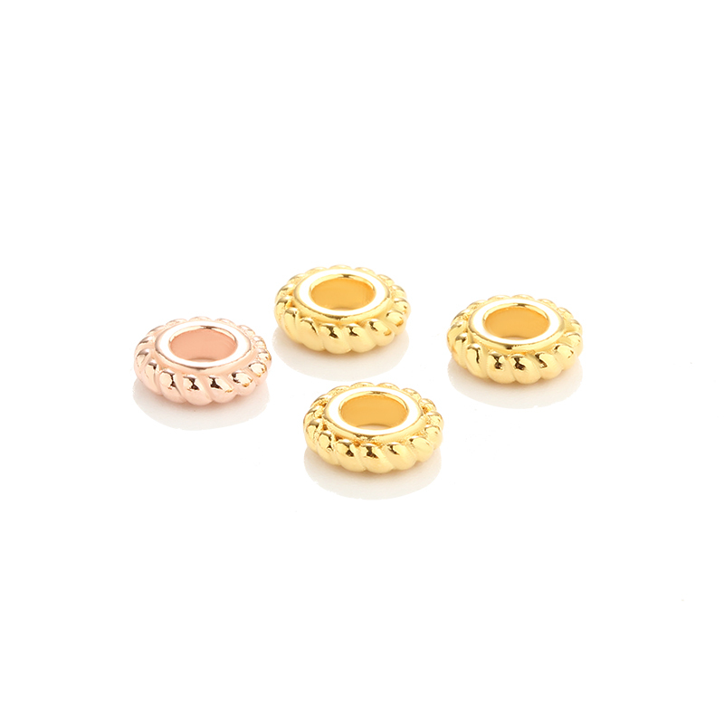 925 Sterling Silver Beaded Edge Ring Spacer Beads