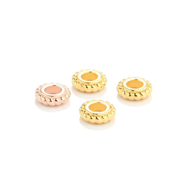 925 Sterling Silver Beaded Edge Ring Spacer Beads