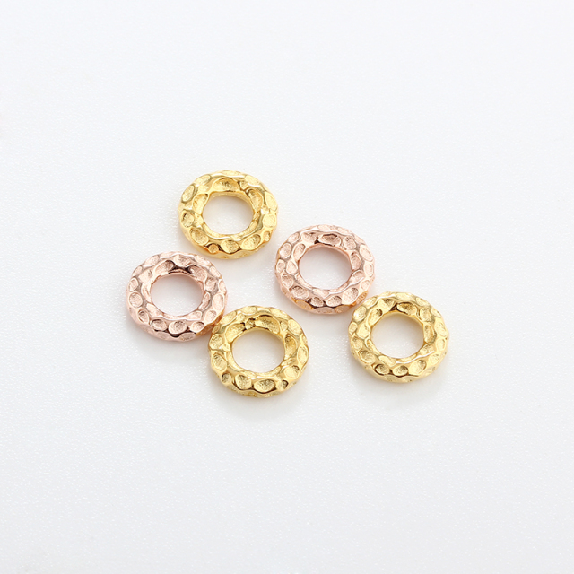 925 Sterling Silverhammered Textured Ring Spacer Beads