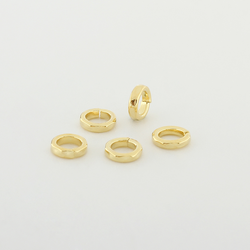 925 Sterling Silver Open Hammered Ring Spacer Beads