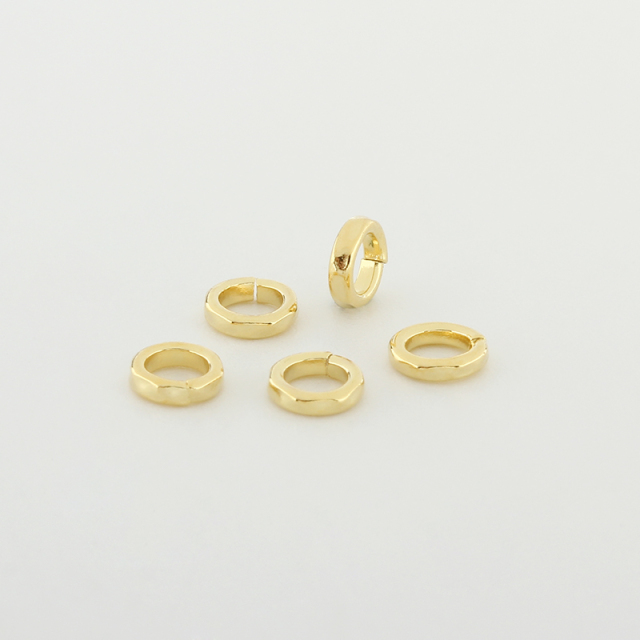 925 Sterling Silver Open Hammered Ring Spacer Beads