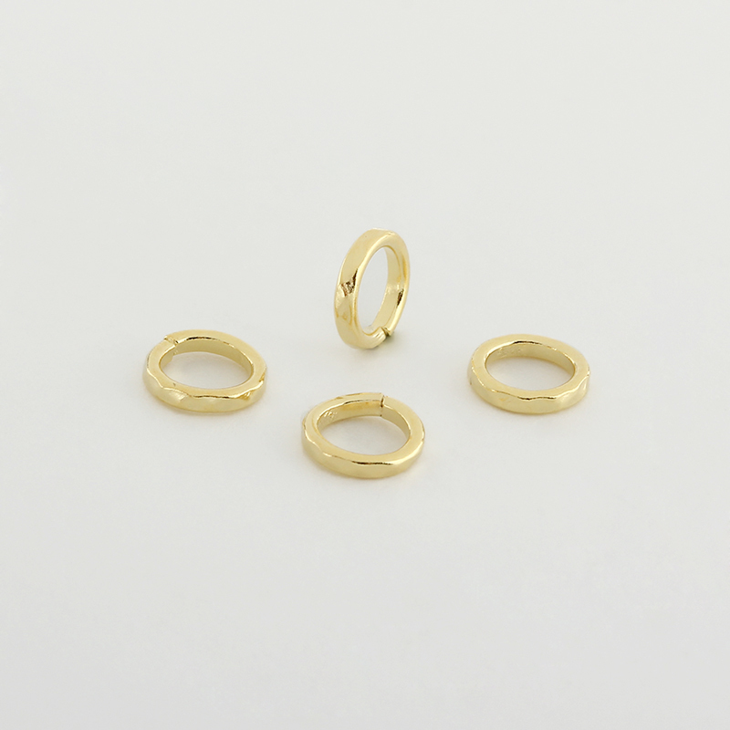 925 Sterling Silver Open Hammered Ring Spacer Beads