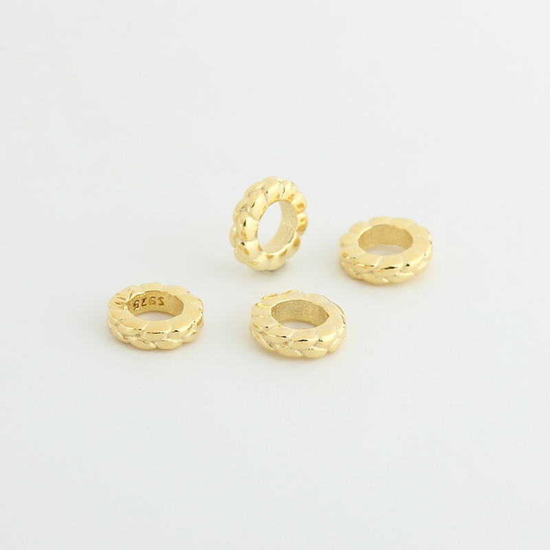 925 Sterling Silver Wheat Pattern Spacer Beads