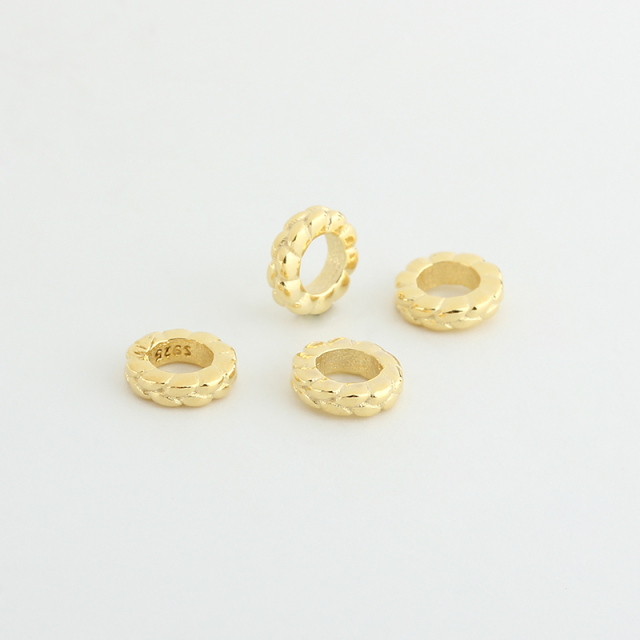 925 Sterling Silver Wheat Pattern Spacer Beads