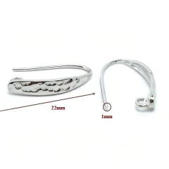 925 Sterling Silver Hammered Earring Hook Findings