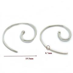 925 Sterling Silver Spiral Ear Wire Findings