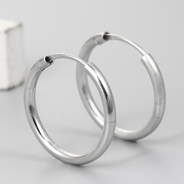 Sterling Silver Hollow Tube Hoop Earrings Findings