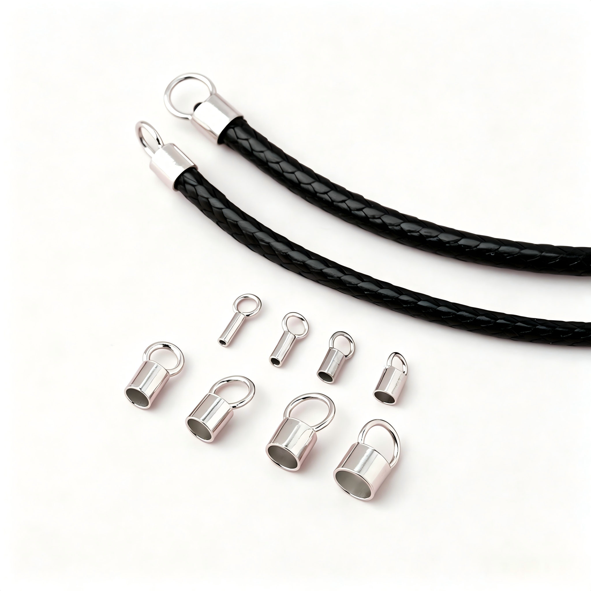 925 Sterling Silver Cord End Caps