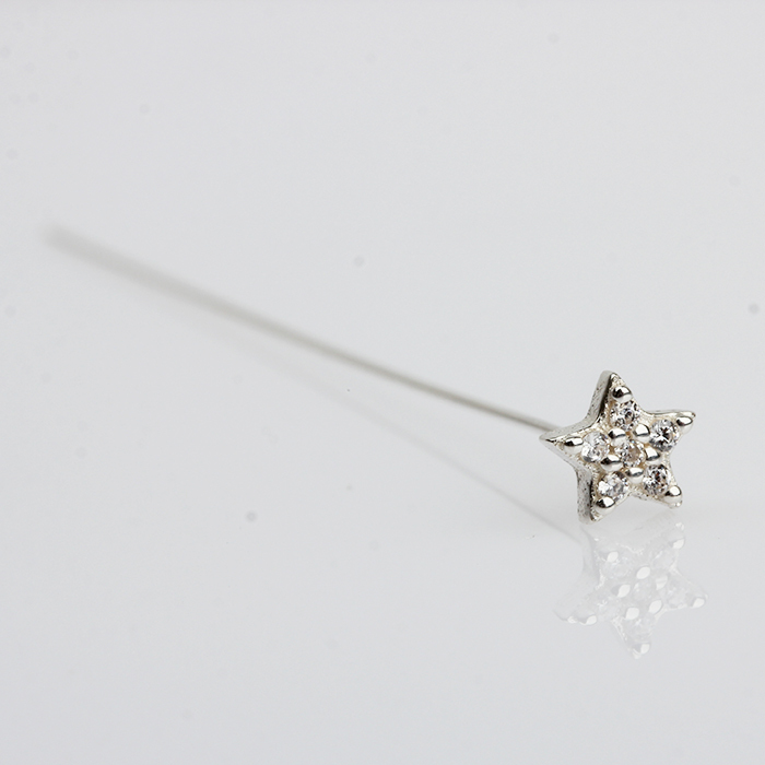 925 Sterling Silver Star Ball Pins