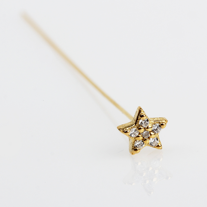 925 Sterling Silver Star Ball Pins