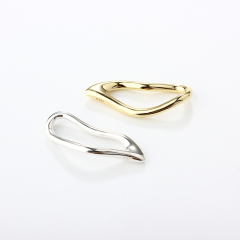 925 Sterling Silver Folded Geometry Ring Connector