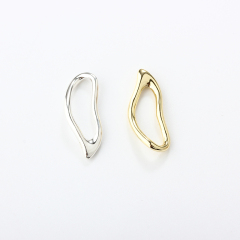 925 Sterling Silver Folded Geometry Ring Connector